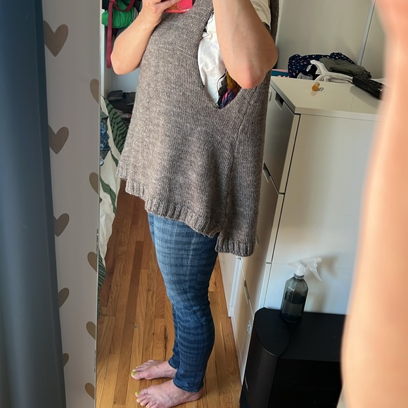 Sleeveless turtleneck - Heather brown - tall turtleneck sz S-M - Picture 6 of 11